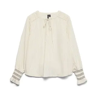 Vero Moda Blouse Vmmillie Ls Top Wvn Ga 10340578 Birch/black Dames Maat - S