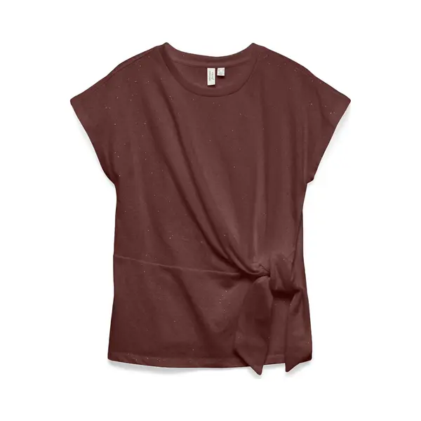 Vero Moda - Vmjinnie S/S O-Neck Knot Top Jrs Btq - Dames - Blouses thumbnail
