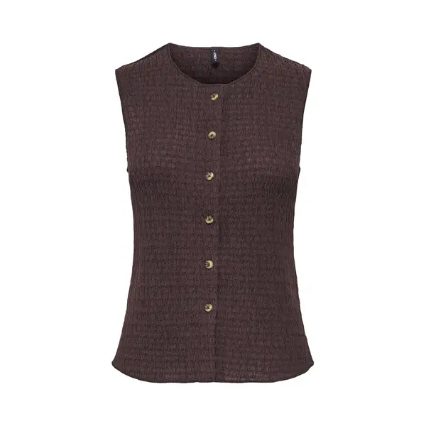 Only Gilet Onlilse S/l Structure Vest Jrs Noos 15374601 Deep Mahogany Dames Maat - M thumbnail