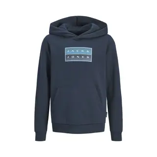 Jack & Jones Junior Sweatshirt 'JCOFusion' Nachtblauw / Cyaan Blauw / Wit
