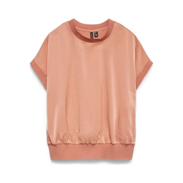 Vero Moda - Vmlina Ss Rib Top Wvn - Dames - Blouses thumbnail