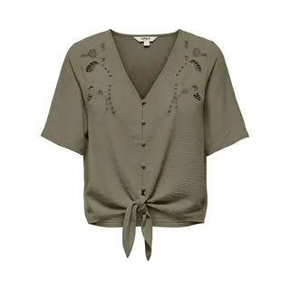Only - Onlevalou Mette 2/4 Knot Top Wvn - Meisjes - Blouses