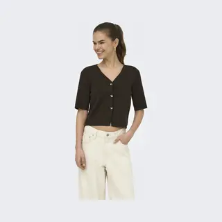 Jacqueline De Yong Vest Jdyastra 3/4 V-neck Button Cardigan 15376522 Coffee Bean Dames Maat - Xxl