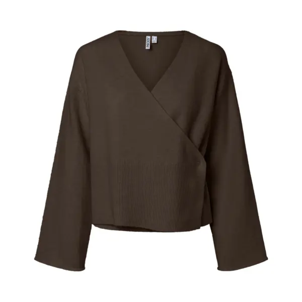 Pieces Vest Pcsilly Ls Wrap Knit Cardigan Bc 17169105 Hot Fudge Dames Maat - L thumbnail