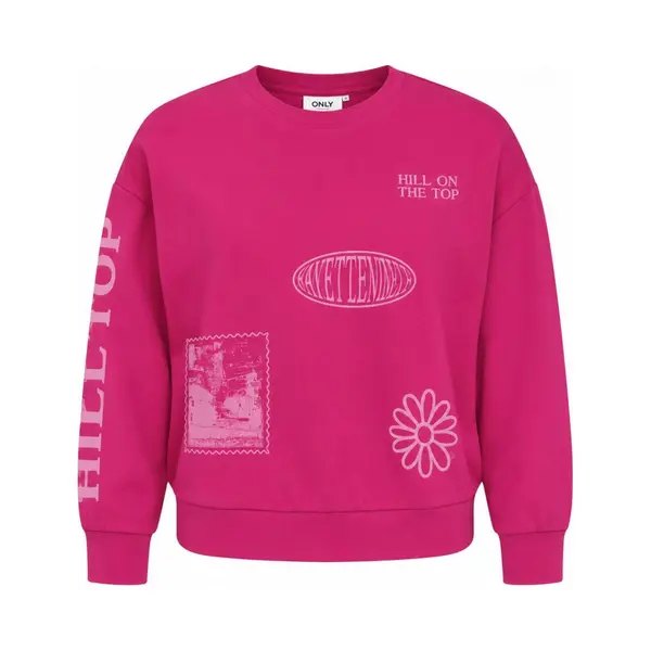 Only Trui Onllyn L/s Emb And Print Cs Swt 15390772 Pink Yarrow/emb Dames Maat - M thumbnail