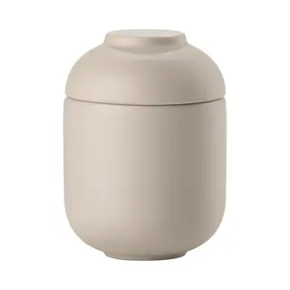 Zone Denmark Sensu Badkamer Beker Met Deksel - Toilet & Badkamer Accessoires Voor Wattenschijfjes, Make-up Of Sieraden - 6, 5 X 9 Cm - Sand