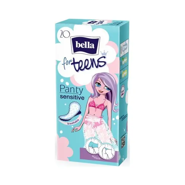 Bella For Teens Slipeinlagen Sensitive, Speziell Auf Die Bedürfnisse Sehr Junger Frauen Abgestimmt, Ohne Duft 6er Pack (6 X 20 Stück) thumbnail