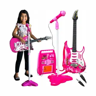 Kruzzel Gitarre + Mikrofon + Verstärker Rosa 22407