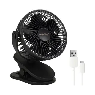 Ruhhy Draadloze Ventilator Zwart Met Usb Oplaadbare Batterij En Drie Standen
