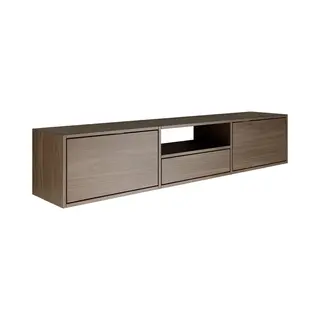 Selsey - Framme – Hängendes Tv-board Mit Drei Klappen Und Einer Ablage, Holzoptik Walnuss, 150 Cm