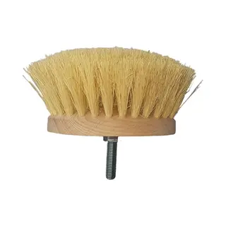 Starmann Holzwachsbürste Für Bohrmaschine | Buchenholzgriff Mit Natürlichen Tampicofasern | Ideal Zum Auftragen Von Wachs Auf Holzoberflächen
