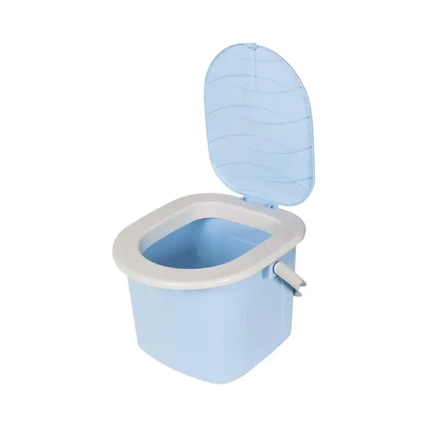 Branq Toiletemmer Draagbaar Met Deksel - 15, 5L - Blauw thumbnail