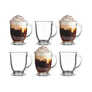 Glasmark Theeglazen Bristol - 6x Stuks - 400 Ml - Koffie Glazen - Transparant Glas