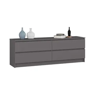 Akord Kord K160 Commode Met 4 Laden, 160 Cm, Voor Woonkamer, Slaapkamer, Kantoor, 160 X 121 X 40 Cm (b X H X D), Gewicht, 93, 50 Kg,