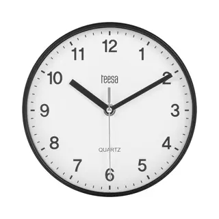 Teesa Zegar ścienny 20 Cm Czarny, Accessoires Voor Thee, Zwart