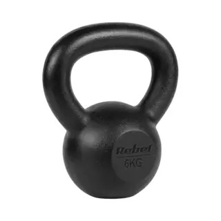 Rebel Active - Kettlebell - 6kg - Ergonomische Uitleiding - Zwart - Gietijzer