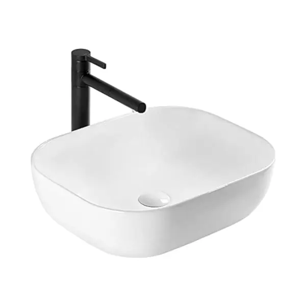 Rea Waschbecken Waschtisch Aufsatzwaschbecken Keramik Handwaschbecken Aufsatz Waschschale Rechteckig Weiß 32x45 Badezimmer thumbnail