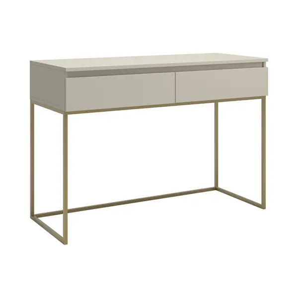 Selsey Bemmi - Make-uptafel Met Lades - Grijsbeige Met Gouden Poten thumbnail