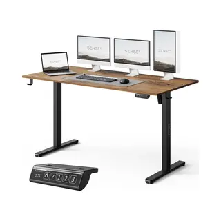 SENSE7 Nojo Light - Zit Sta Bureau - 140 Cm X 70 Cm - Elektrisch Bureau - Verstelbare Bureau - Elektrische Hoogteverstelling, Hoogte 72-118 Cm,