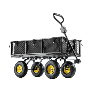 Kadax Nettuinwagen Met Afneembaar Zeil, Draagkracht 300 Kg, Bolderkar Van Gepoedercoat Staal, Handkar Met Antislipgreep, Tuinwagen, Transportwagen