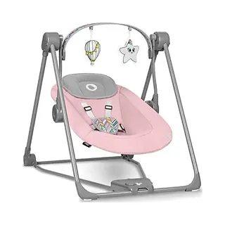 Lionelo Otto Elektrische Babyschommel, 2-in-1, Tot 9 Kg, 5 Snelheden, Stil, Schommeltimer, Natuurgeluiden, Interactief Speelgoed En Hoofdkussen,