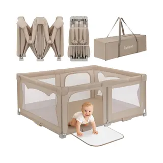 Lionelo Florence Easy Fold Box Voor Baby's, 151 X 185 Cm, Opvouwbaar In Enkele Seconden, Draagbaar, Met Draagtas, 2 Ingangen Met Ritssluiting, Binnen