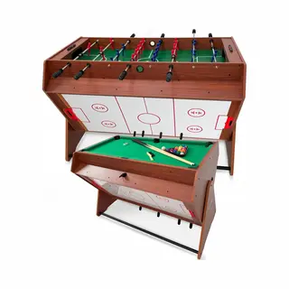 Thunder Smart 3-in-1 Multifunktionaler Spieltisch 126 Cm – Tischfußball, Billard Und Airhockey, Stabiler Drehbarer Spieletisch Mit Zubehör Für