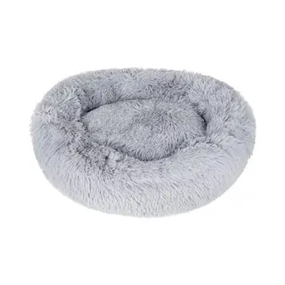 Purlov Honden/kattenmand/kussen - Grijs - D60 Cm - Huisdieren Lig/slaap Kussen - Dikke Warme Ondergrond - Hondenmand