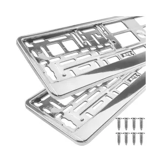 Xtrobb Kentekenplaathouder - 53x13 Cm - Chroom Zilver - Universeel - 2 Stuks