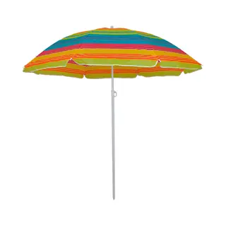 Master Grill&Party Parasol, Diameter 180 Cm, Strandparasol, Balkonparasol, Kleurrijke Strepen, Groot