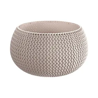 Prosperplast Tuin Bloempot/plantenpot Splofy - Rond - Kunststof - Taupe - D18 X H16 Cm - 2, 3 Liter