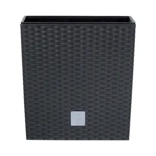 Deuba® Wicker Blumentopf Rato Low Anthrazit 32x32x33cm
