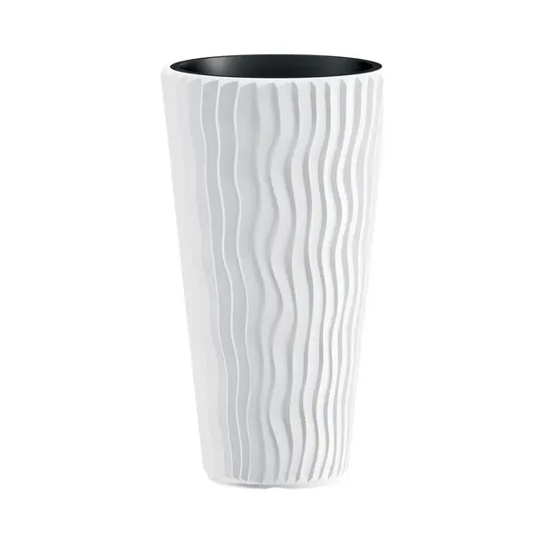 Prosperplast Zanvic Flowerpot Mod. Sandy Slim 300. Measure 29.5 X 51 Cm, White, 30 Cms thumbnail