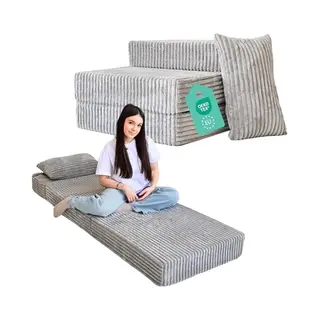 Odolplusz Premium Vouwmatras 70 X 205 X 15 Cm, 3-delig, Met Afneembare Overtrek, Extra Dik Schuim, 15 Cm, Opvouwbaar, Gastenmatras, Reismatras (grijs)