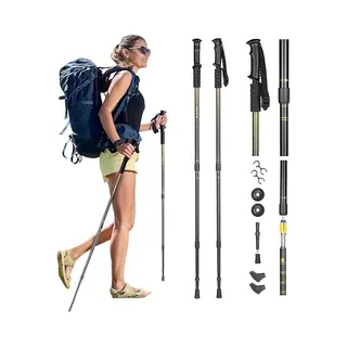 Outtec Wanderstöcke, Nordic Walking Stöcke Damen Und Herren, Teleskop, Hiking Und Trekkingstöcke, 65-135cm Verstellbar, Faltbar