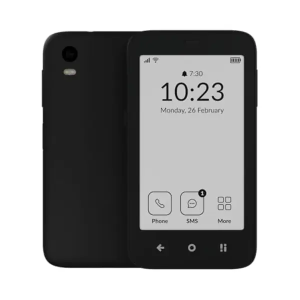 Mudita Kompakt Zwart - Minimalistische E Ink®-telefoon - Navigatie Offline - 8MP Camera - Veilige Gegevensback-ups thumbnail