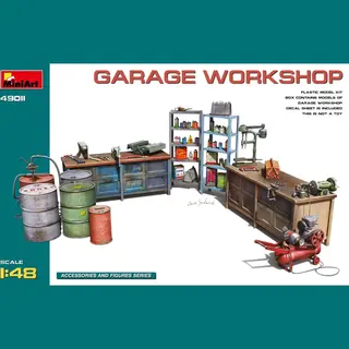 Miniart Werkplaats Garage 1, 48, Kleur Gegoten