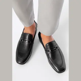 Wittchen - Leren Loafers - Gespsluiting - Zwarte Natuurlijke Leder