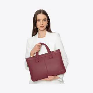 Wittchen Damen-Laptoptasche (14, 5 Zoll) Aus Kunstleder, Burgunderrot, Öko-Leder