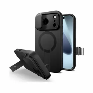 Tech-Protect Kevlar Aura MagSafe Case Für IPhone 17 Pro - Schwarz (Apple IPhone 17 Pro), Smartphonehoes, Zwart