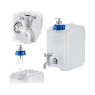 Kadax Waterjerrycan Met Afvoerkraan, Waterreservoir Met Wateruitloop, Jerrycan Met Geïntegreerde Tapkraan En Zeepdispenser, Campingtank, Reisjerrycan