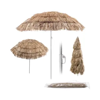 Kadax Ronde Parasol Voor Balkon, Tuin, Terras, Zwembad En Strand, In Hoogte Verstelbare Parasol, Terrasparasol, Bruin/ecru