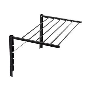 Droogrek - Opklapbare Badkamerdroger Aan De Muur Gemonteerd - 100 Cm Zwart