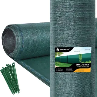 Springos Zichtbreeknet - Zichtdoek - Privacynet - Schaduwdoek - Rol 1, 5 X 10 M - 63 % Schaduw - 65g/m² - Groen