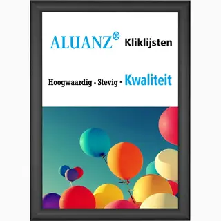 Kliklijst A3 (29, 7x42 Cm) - Aluanz- Zwart - Wisselijst - Fotolijst - Posterlijst - Inclusief Beschermfolie