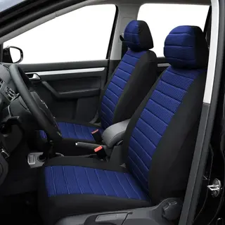 Stoelhoes Auto - Universele Autostoelhoezen - Bestuurder/Bijrijder Stoelhoes (Geen Achterbank) - Stijlvol - Zwart/Blauw