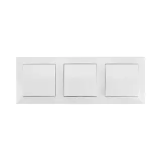 Bes Led Wisselschakelaar - Aigi Cika - Inbouw - 3-voudig Enkel Schakelaar - Incl. Afdekraam - Wit