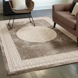 Muratap Tapijtenloods Harmony Laagpolig Vloerkleed Medaillon Beige- 200x280CM
