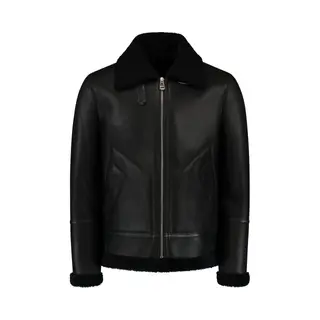 Leather Hype Hunter Shearling Lammy Coat Zwart - Maat Xl