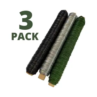 IJzerdraad Knutseldraad - Hobby Metaaldraad - 3 Rollen Van 33m - Zwart, Groen, Zilver